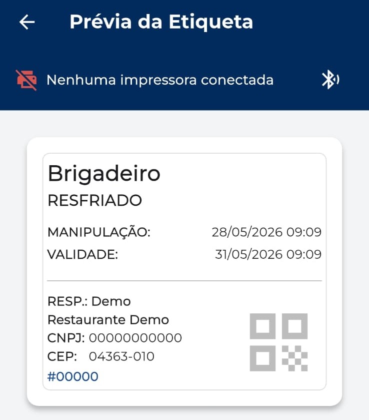 Prévia da etiqueta ANVISA no app KitHub