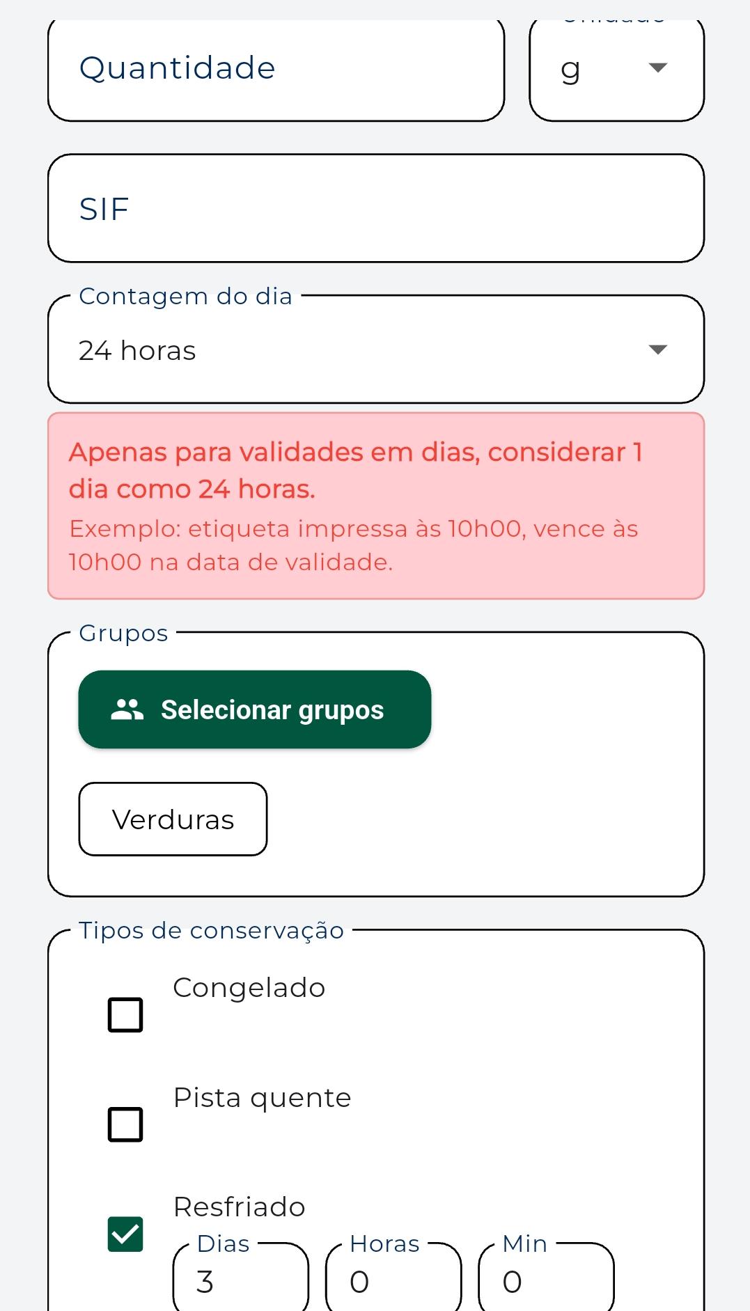 Cadastro de novo produto no KitHub